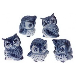 Fat Blue And White Owls